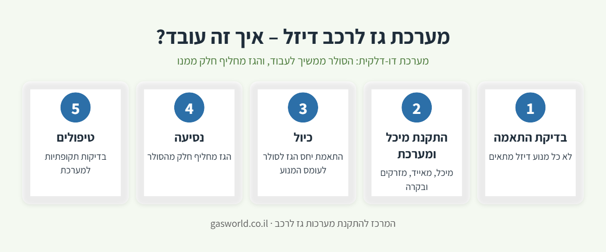 אינפוגרפיקה: איך עובדת מערכת גז לרכב דיזל – 5 שלבים